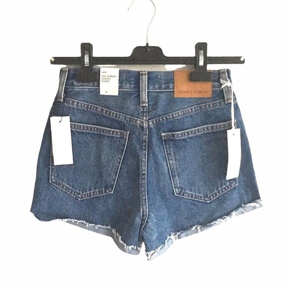 ARITZIA Denim Forum The Cheeky Farrah High Waisted Denim Shorts Blue 24 - Picture 1 of 4